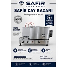 Safir Çay Kazanları Safir 3 Demlikli Tam Otomatik Inoks Çay Kazanı Sadece Elektrikli Pleytli Inox Çay Kazanı Çay Ocağı Makinesi