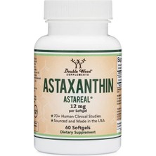 Double Wood Astaxanthin 12 Mg 60 Softgels Astareal 70+ Human Clinical Studies