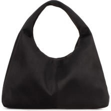 Bahels Siyah Süet Kadın Shopper Omuz Çantası – Yumuşak Form Vintage Model
