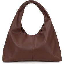 Bahels Acı Kahve Deri Kadın Shopper Omuz Çantası – Yumuşak Form Vintage Model