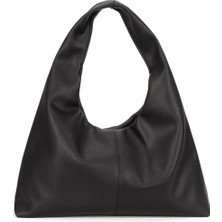 Bahels Siyah Deri Kadın Shopper Omuz Çantası – Yumuşak Form Vintage Model