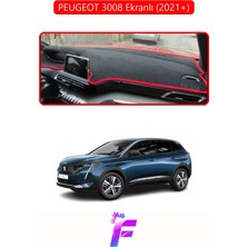 E-BİZ Peugeot 3008 Ekranlı (2021+) Uyumlu Torpido Örtüsü | Yansıma Önleyici | Koruma | Kolay Montaj | J15