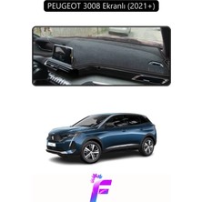 E-BİZ Peugeot 3008 Ekranlı (2021+) Uyumlu Torpido Örtüsü | Yansıma Önleyici | Koruma | Kolay Montaj | J18
