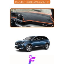 E-BİZ Peugeot 3008 Ekranlı (2021+) Uyumlu Torpido Örtüsü | Yansıma Önleyici | Koruma | Kolay Montaj | J16
