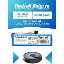 Electroll Proscenic Lds M6 Uyumlu Batarya (Orijinal Kapasite) 5200MAH Pil Robot Süpürge Batarya Değişimi