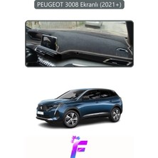 E-BİZ Peugeot 3008 Ekranlı (2021+) Uyumlu Torpido Örtüsü | Yansıma Önleyici | Koruma | Kolay Montaj | J14