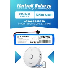 Electroll Arnagar S8 Pro Uyumlu Batarya (Orijinal Kapasite) 5200mah Pil Robot Süpürge Batarya Değişimi