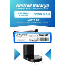 Electroll Lydsto G2 Batarya (Orijinal Kapasite) 5200mah Pil Akıllı Robot Süpürge Batarya Değişimi
