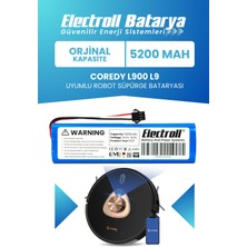 Electroll Coredy L900 L9 Uyumlu Batarya (Orijinal Kapasite) 5200mah Pil Robot Süpürge Batarya Değişimi