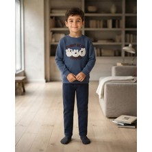 Indigo – Erkek Çocuk Kahverengi Ayıcık Desenli Sweatshirt Rahat Kalıp