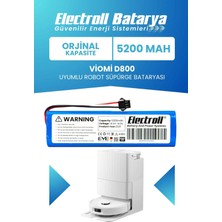 Electroll Viomi D800 Uyumlu Batarya (Orijinal Kapasite) 5200mah Pil Robot Süpürge Batarya Değişimi