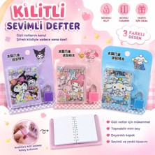 Grand Concept Store Kilitli Mini Defter – Şifreli Görünümlü Asma Kilitli Sevimli Not Defteri, Renkli Tasarım