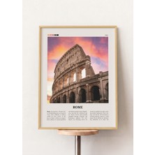 Pena Tablo Roma Ahşap Çerçeveli Tablo - Roma Şehir Posteri