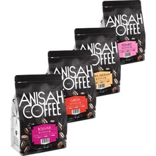 Anisah Coffee Premium Espresso Çekirdek Deneme Seti | 4X250GR | Bolivar, Genoa, Extra Aroma,Romeo