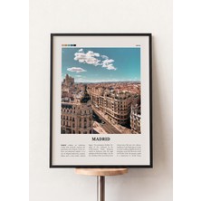 Pena Tablo Madrid Siyah Çerçeveli Tablo - Madrid Şehir Posteri