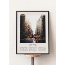 Pena Tablo New York Siyah Çerçeveli Tablo - New York Şehir Posteri
