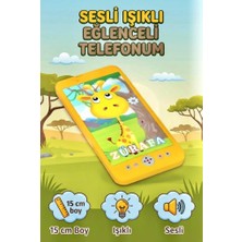 Farbu Oyuncak Eğitici Sesli Etkileşimli ve Işıklı Ekranlı 15 cm Zürafa Eğlenceli Renkli Oyuncak Telefon