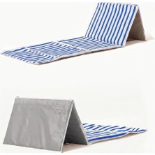 Happy Trend Katlanabilir Sırt Destekli Oturma Dinlenme Minderi Şezlong Kamp Sandalyesi Alternatifi Su Geçirmez Polyester