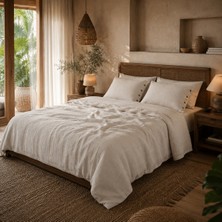 HB&Victory %100 Pamuk Müslin Nevresim Takımı Natural Ekru Çift Kişilik 200X220 cm