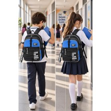 Dodomar Okul Sırt Çantası Hiking Blue 3 Bölmeli Ortopedik Suya Dirençli 43X30X15 cm