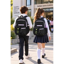 Dodomar Okul Sırt Çantası Siyah 3 Bölmeli Ortopedik A4 42X27X16 cm Öğrenci Çantası