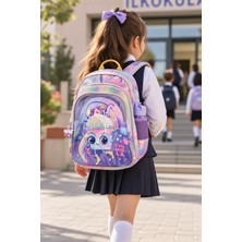 Dodomar Okul Sırt Çantası Cupcake Mor 3 Bölmeli Ortopedik Matara Cepli 40X26X19CM