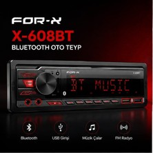 For-x X-608BT Bluetooth, Aux ve USB Bağlantı Özellikleri ile Mp3 Medya Çalar Oto Teyp