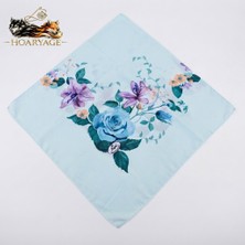 Hoaryage Desenli Dikişli Oyasız Yazma Tülbent Yemeni Fular Eşarp 100X100 Cm, Ortası Boş