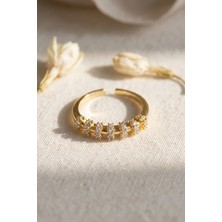 Claris Zirkon Taşlı Gold Renk Vintage Kadın Yüzük