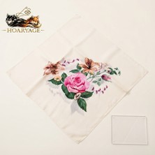 Hoaryage Desenli Dikişli Oyasız Yazma Tülbent Yemeni Fular Eşarp 100X100 Cm, Ortası Boş