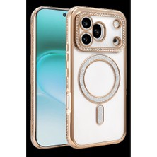 YM PAZARLAMA Huawei Honor 600 Pro Joke Simli Magneticsafe Kılıf - Gold