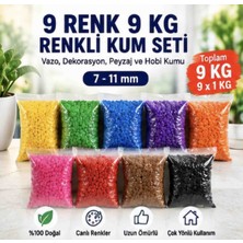 Novastone 9 Renk 9 kg Renkli Kum Seti – 7-11 mm – Vazo, Dekorasyon, Hobi ve Peyzaj Kumu
