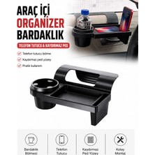 Memo Digital MemoDigital Araba Yan Cep Organizeri - Araç Içi Bardaklık ve Telefon Tutuculu Çok Amaçlı Düzenleyici