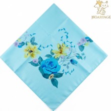 Hoaryage Desenli Dikişli Oyasız Yazma Tülbent Yemeni Fular Eşarp 100X100 Cm, Ortası Boş