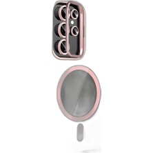 YM PAZARLAMA Joko Galaxy S23 Ultra Remim Lensli Magsafe Standlı Kapak - Pembe