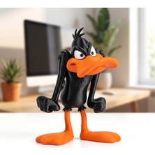 Omni 18 cm Duffy Duck Yüksek Kaliteli 3D Figür - Sevimli Kahramanlar Serisi Özel Koleksiyonluk Oyuncak Biblo - Çevre Dostu Pla Malzeme - Siyah Turuncu Masaüstü Dekoratif Hediyelik
