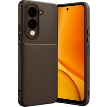 YM PAZARLAMA Vivo Y29S Auto Focus Karbon Kapak - Kahverengi
