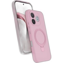 YM PAZARLAMA Huawei Honor 600 Lite Regal Magsafe Standlı Kapak - Açık Pembe