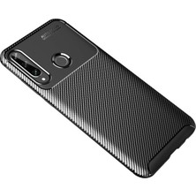 YM PAZARLAMA Huawei Y6P Kılıf Auto Focus Karbon Kapak - Siyah