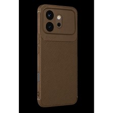 YM PAZARLAMA Huawei Honor 600 Auto Focus Karbon Kapak - Kahverengi