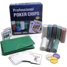 YM PAZARLAMA Metal Kutulu 400 Chip ve 2 Adet Iskambil  Kağit Setine Sahip Poker Oyunu ALK3538