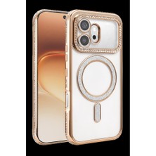 YM PAZARLAMA Huawei Honor 600 Joke Simli Magneticsafe Kılıf - Gold