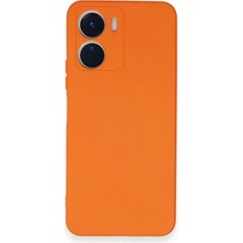 YM PAZARLAMA Vivo Y16 Kılıf Nano Içi Kadife Silikon - Turuncu