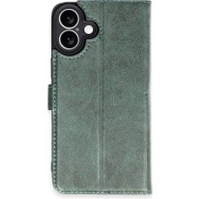 YM PAZARLAMA Iphone 16 Plus Kılıf Trend S Plus Kapaklı Kılıf - Yeşil