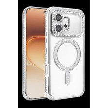 YM PAZARLAMA Huawei Honor 600 Joke Simli Magneticsafe Kılıf - Gümüş