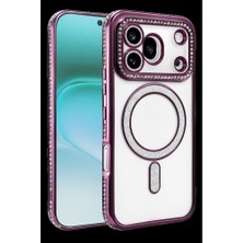 YM PAZARLAMA Huawei Honor 600 Pro Joke Simli Magneticsafe Kılıf - Derin Mor