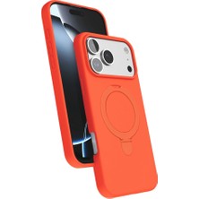 YM PAZARLAMA Iphone 17 Pro Max Regal Magsafe Standlı Kapak - Turuncu
