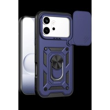 YM PAZARLAMA Huawei Honor 600 Pars Lens Yüzüklü Silikon - Lacivert