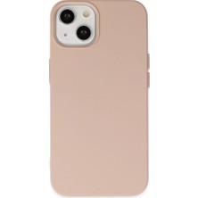 YM PAZARLAMA Iphone 14 Plus Kılıf Nano Içi Kadife Silikon - Pudra