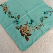 Hoaryage Desenli Dikişli Oyasız Yazma Tülbent Yemeni Fular Eşarp 100X100 Cm, Ortası Boş